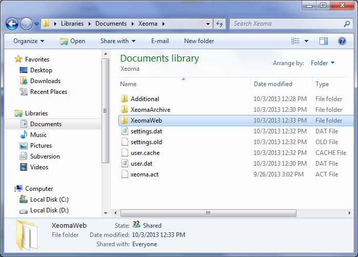 Free web server customization in Xeoma free cam software: XeomaWeb folder will appear in Xeoma directory