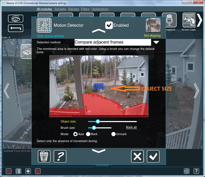 Ged rid of false alarms in Xeoma CCTV software