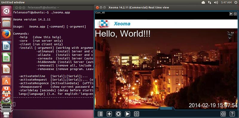 User manual for Xeoma Linux surveillance software for Linux via console: Run simply by accessing Xeoma app
