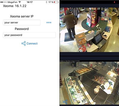 iPhone video surveillance is easy with our special Xeoma application