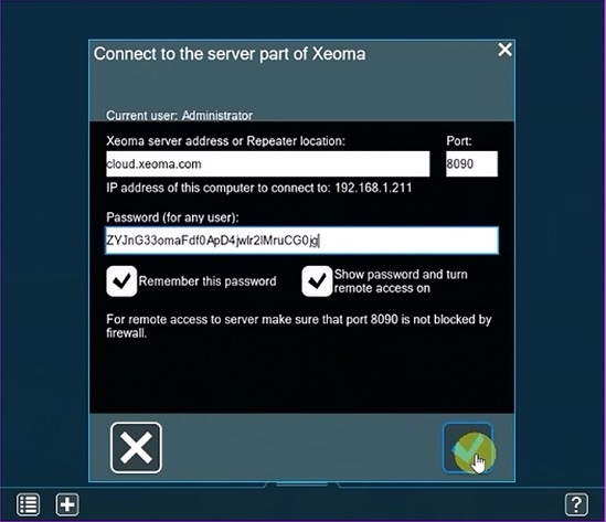Connect to Xeoma Cloud service using remote access
