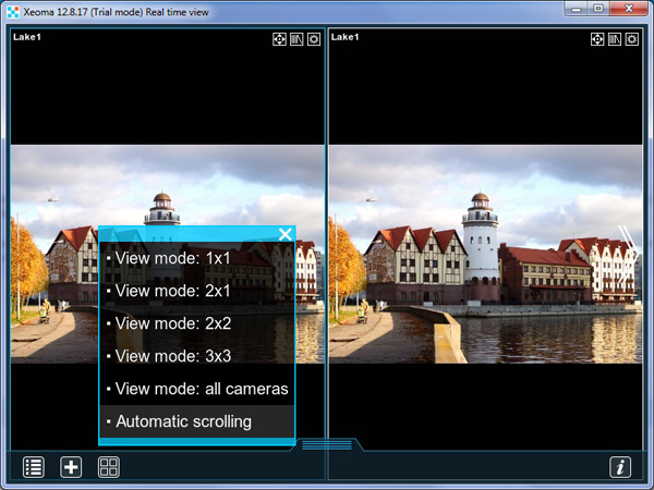 Automatic scrolling in Xeoma free cam software