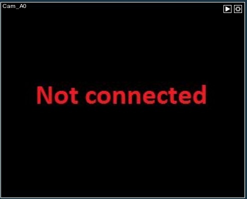 The Not connected message in Xeoma free webcam software