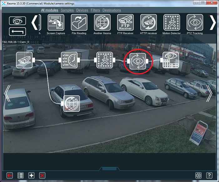 PTZ tracking for PTZ security cameras in video surveillance systems with Xeoma