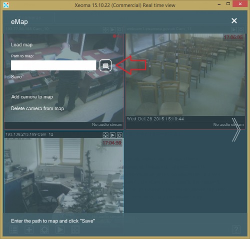 Upload map or plan of the facility into Xeoma security camera system