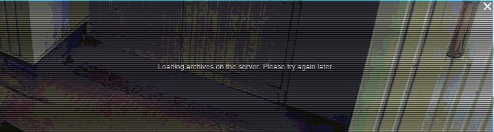 Loading archives error message in Xeoma