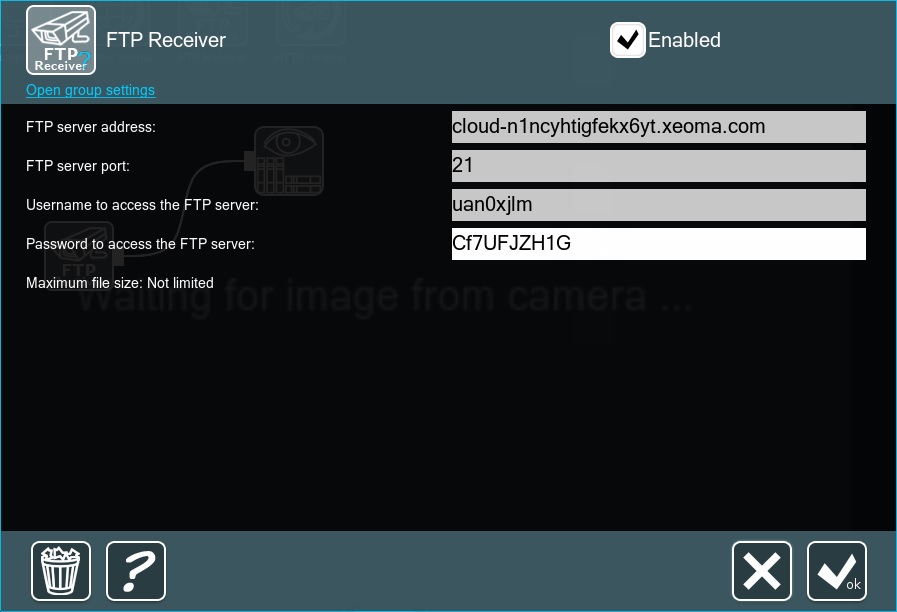 FTP Upload module will help you connect your camera to your cctv cloud account for cloud video storage and cloud view