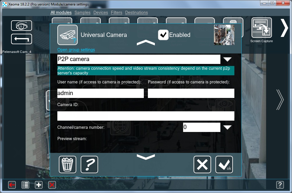 Setting up a P2P camera in Xeoma with P2P connection support Setting up a P2P camera in Xeoma with P2P connection support