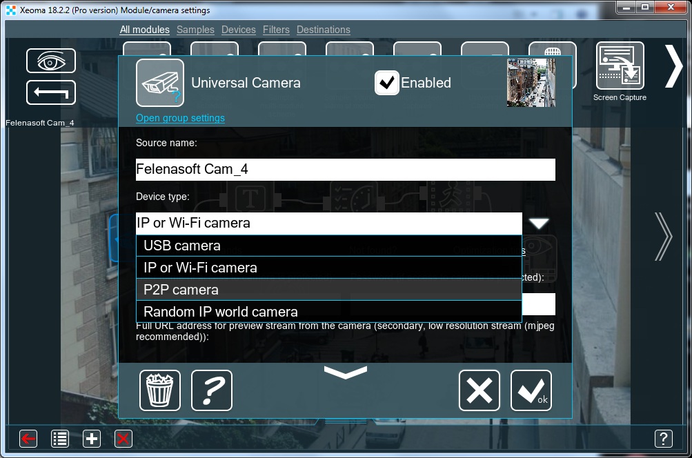 Working with P2P-cameras through Xeoma with support for P2P-connection is carried out through the universal camera module Working with P2P-cameras through Xeoma with support for P2P-connection is carried out through the universal camera module