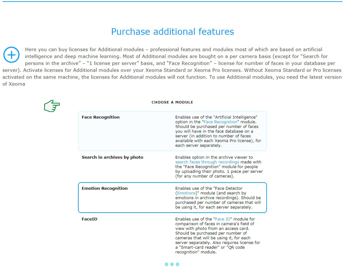 Select the desired powerful artificial intelligence feature of the best video surveillance software Xeoma Purchase easy-to-use and affordable video surveillance software of the new generation