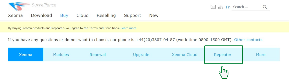 Purchase Xeoma Repeater to enable easy remote access to your Xeoma video surveillance installation Purchase easy-to-use and affordable video surveillance software of the new generation
