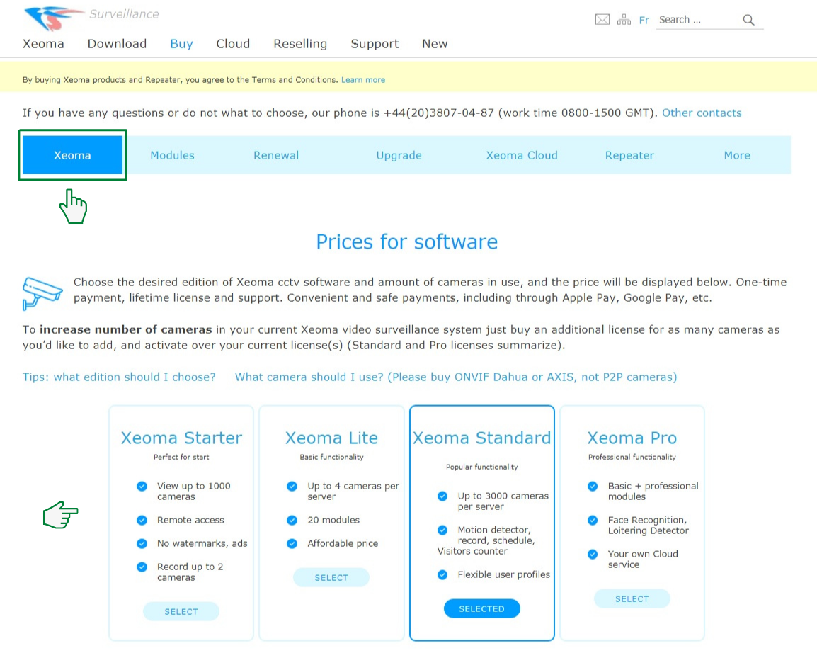 How to purchase licenses for Xeoma Standard and Xeoma Pro editions of cutting-edge video surveillance software Purchase easy-to-use and affordable video surveillance software of the new generation