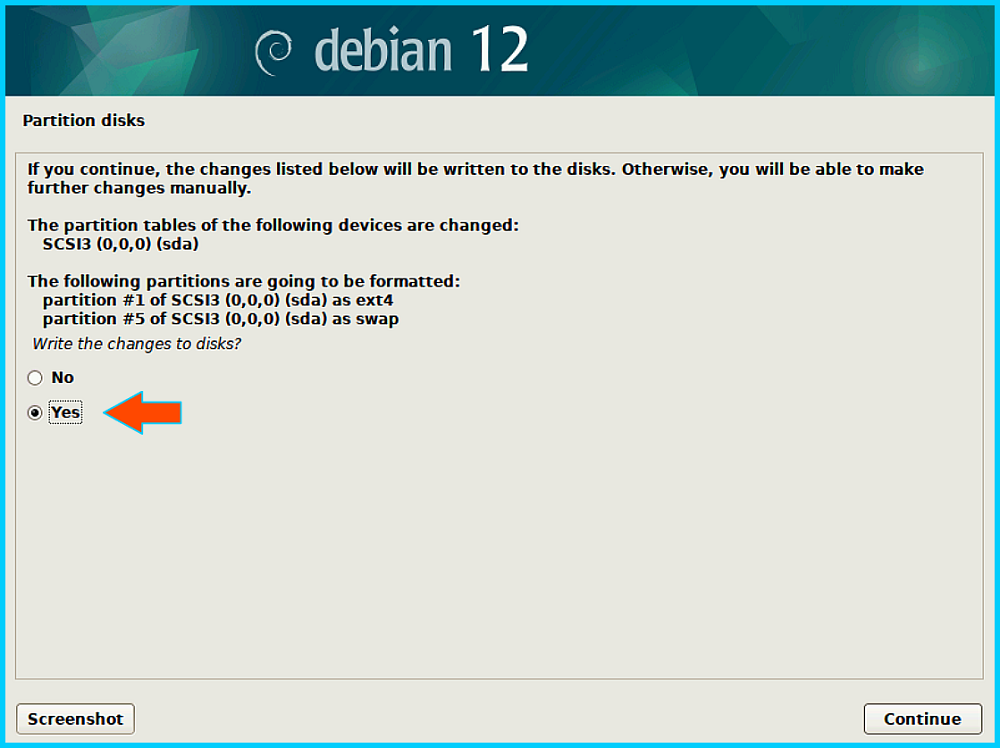 How to install Debian OS - Detailed guide Finishing disks partiton menu
