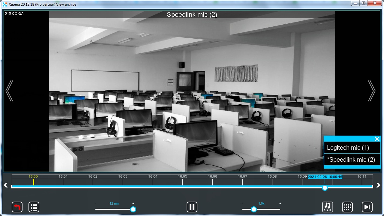 Several audio tracks can be heard in Xeoma VSS archive viewer Several audio tracks can be heard in Xeoma VSS archive viewer